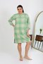 Fashion Line Women's Plus Size Combed Cotton Nightdress Home Dress Green 12508 - 5