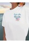 Summer Breeze Printed Off-Shoulder T-Shirt, Short Sleeve Casual Top with Lapel Detail, for Spring and Summer - 2