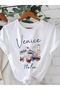 Printed T-Shirt, Short Sleeve Crew Neck Casual Top for Summer and Spring, Women's Clothing - 6