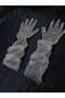Taara Sequined and Embroidered Sparkling Bridal Gloves Long in Nude Color - 7