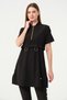 Women's Short Sleeve Semi-Closed Hijab Sportswear Swimsuit Tights Bonnet Set Quick Dry Short Arm Swimsuit - 3