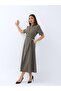 Fame Women's Front Buttoned Belted Long Dress