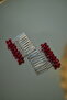 2-Piece Mini Crystal Beaded Comb Buckle, Engagement-Wedding-Wedding Hair Accessory 4cm - 2