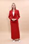Men's Lapel Single Button Classic Jacket & Long Straight Slim Skirt - Red - 1045553 - 4