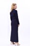 Men's Lapel Single Button Short Jacket & Long Straight Slim Skirt - Navy Blue - 1073553 - 2