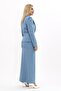 Men's Lapel Single Button Classic Jacket & Long Straight Slim Skirt-Navy - 4
