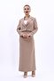 Men's Lapel Single Button Short Jacket & Long Straight Slim Skirt-Stone - 1073553 - 4