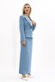 Men's Lapel Single Button Classic Jacket & Long Straight Slim Skirt-Navy - 3