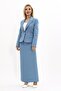 Men's Lapel Single Button Classic Jacket & Long Straight Slim Skirt-Navy - 5