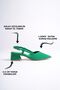 Green Low Block Heel Side-Buckled Women's Formal Classic Heeled Shoes - 8