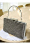 Platinum Color Two Tutorials Complete Stone Metal Handle Women's Evening Dress Bag Wedding Engagement Graduation