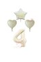 Renaissance Cream Color Star and Heart Foil Balloon Set Age 4 Level