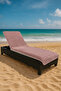 Chaise Lounge Towel with Pockets 75X200 cm Cotton Beach Towel Dried Rose - 4