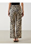 Nevavm Women's Leopard Patterned Trousers with Elastic Waist - 5