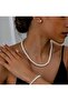 Complementary Necklace Bracelet Earrings Luxury Pearl Set - 2