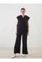 Lcwaikiki Classic Black Hooded Oversize Women's T-Shirt - 2