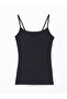 Black U-Neck Women's Tank Top with String Straps from Güli̇s Gi̇yi̇m - 5