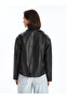 Nevavm Shirt Collar Women's Leather Look Jacket with a Difference - 5