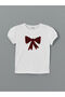 Nevavm Oval Collar Reversible Sequined Girls' T-Shirt with Difference - 3
