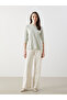 Crew Neck Sequin Embroidered Women's Blouse - 2