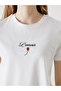 Lcw Vision Ecru Crew Neck Embroidered Women's T-Shirt - 3