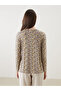 Crew Neck Patterned Women's T-Shirt - 4