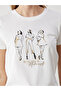 Lcw Vision Ecru Crew Neck Printed Women's T-Shirt - 3