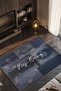 Nova Art Navy Blue Minimal Carpet Theme Keep Going Ethnic Woven Base Decorative Living Room Carpet 203 - 3