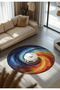 Nova Art Abstract Pattern Multicolor Woven Base Decorative Round Carpet 215 - 3