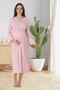Women's Pink Piping Detailed Special Design Long Sleeve Cotton Maternity Maternity Dressing Gown Nightgown Set - 4