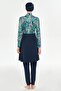 Dark Navy Blue Women's Rin Long Sleeve Hijab Swimsuit - 4