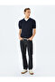 Short Sleeve Cotton Hair Braid Textured Polo Neck Knitwear T-Shirt - 2