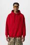Basic Oversize Hooded Sweatshirt with Pocket Detail Red