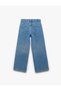 Stone Detailed Indigo Girl's Jean Pants 5Skg40123Ad - 2