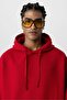 Basic Oversize Hooded Sweatshirt with Pocket Detail Red - 5