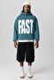 Washed Oversize Hooded Sweatshirt Petrol - 6
