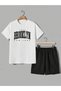 1898 Brooklyn T-Shirt Shorts - White Black Bottom Top Team Shorts T-Shirt Combo Printed Crew Neck