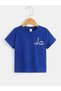 Dinosaurs Cotton Kids T-Shirt - Sax Blue Printed Girls Boys' Summer Crew Neck T-Shirt