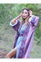 Tarsus Kaftan Lilac with Kilim Border / Designer Kaftan / Bohemian Style Kimono - 4