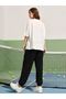 G Logo White T-shirt Black Sweatpants Jogger - Printed Bottom Top Suit Crew Neck - 2