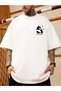 Unisex White Oversized Panda Am I Cute? Printed Knitted T-shirt - 2