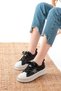 Dm-7100 Black Lace-Up Thermo Sole Casual Sports Shoes with Stone Accessories - 3