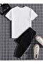 Tokyo White T-Shirt Black Sweatpants Jogger - Printed Bottom Top Sweatpants Suit Oversize Cycling Yak - 2