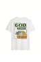 God Good Single Jersey T-Shirt - White Printed Oversize Crew Neck Short Sleeve T-Shirt - 2