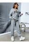 Los Angeles Sweatshirt Sweatpants Jogger- Gray Bottom Top Tracksuit Oversize Crew Neck - 5