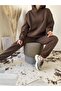 طقم رياضي للجنسين بغطاء رأس بني سادة أساسي قصة فضفاضة - 7