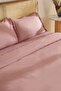 Ella Krep 100% Cotton Double Duvet Cover Set Dusty Rose - 5