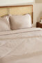 Ella Crepe 100% Cotton Double Duvet Cover Set Beige - 5