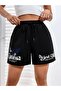 Black Short Californi West Coast Shorts - Combed Cotton Printed Cord - 2