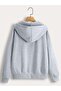 Cardigan - Gray Printed Oversize Hoodie - 2